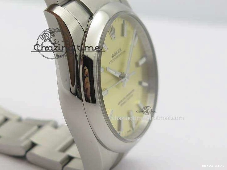 0120 Oyster Perpetual 34mm Ladies 114300 1:1 Best Edition Champagne Dial On SS Bracelet A FlexibleFit 3804